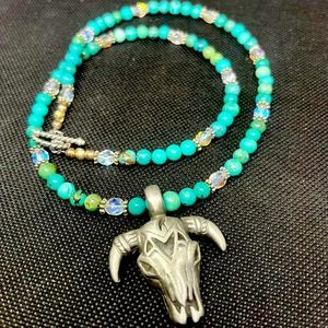 Hand-crafted beaded necklace.